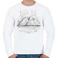 printfashion Gízai piramisok - Férfi pulóver - Fehér