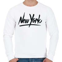 printfashion New York - Férfi pulóver - Fehér