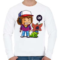 printfashion Dustin & Dart - Férfi pulóver - Fehér