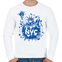 printfashion New York-i rajz - Férfi pulóver - Fehér