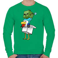 printfashion Minecraft bébi jockey - Férfi pulóver - Zöld