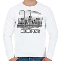printfashion Budapest parlament (GTA stílus) - Férfi pulóver - Fehér