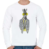 printfashion Hipster Zebra - Férfi pulóver - Fehér