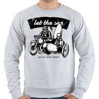 printfashion Irány a tenger! - Férfi pulóver - Sport szürke