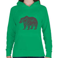 printfashion Mom bear szürke - Női kapucnis pulóver - Zöld