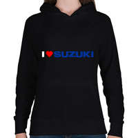 printfashion I love my Suzuki - Női kapucnis pulóver - Fekete