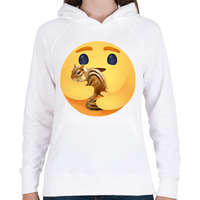 printfashion Csíkos mókus - Női kapucnis pulóver - Fehér