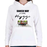 printfashion danish way of living hygge - Női kapucnis pulóver - Fehér