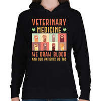 printfashion Veterinary medicine - Állatgyógyászat - Női kapucnis pulóver - Fekete