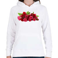 printfashion Rózsa - Női kapucnis pulóver - Fehér