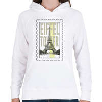 printfashion Eiffel Tower - Női kapucnis pulóver - Fehér
