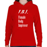 printfashion F.B.I. - női test fejlesztő - Női kapucnis pulóver - Piros