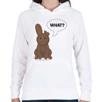 printfashion What? - Csoki nyuszi - Női kapucnis pulóver - Fehér