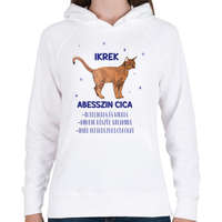 printfashion Ikrek - Abesszin cica - Női kapucnis pulóver - Fehér