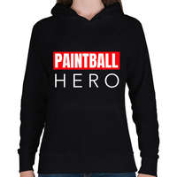 printfashion PAINTBALL HERO - Női kapucnis pulóver - Fekete