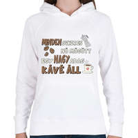 printfashion Minden sikeres nő mögött egy nagy adag kávé áll - Női kapucnis pulóver - Fehér