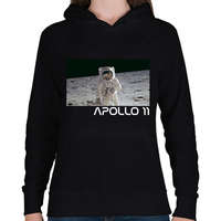 printfashion Apollo 11 - Női kapucnis pulóver - Fekete