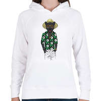 printfashion Fashion Panther - Női kapucnis pulóver - Fehér