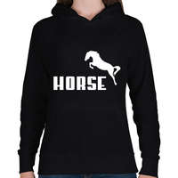 printfashion HORSE (Puma stílus) - Női kapucnis pulóver - Fekete