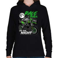 printfashion Cross Motor Race Track - motokrossz - Női kapucnis pulóver - Fekete