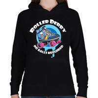 printfashion Roller Derby - Női kapucnis pulóver - Fekete