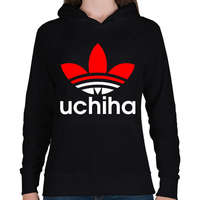 printfashion Uchiha (Adidas logo) - Női kapucnis pulóver - Fekete