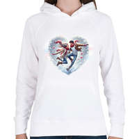 printfashion Boldog szerelem télen - Női kapucnis pulóver - Fehér