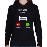 printfashion My bed - Női kapucnis pulóver - Fekete