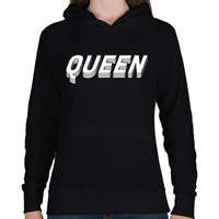 printfashion 3D queen - Női kapucnis pulóver - Fekete