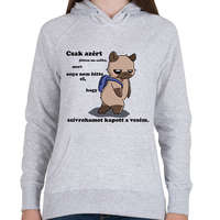 printfashion Kenny, a capybara és a suli (fekete szöveg) - Női kapucnis pulóver - Sport szürke