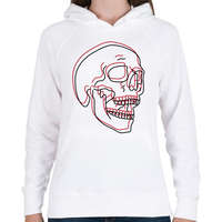 printfashion Red&Black Skull - Női kapucnis pulóver - Fehér