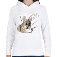 printfashion Feed me - Chinchilla - Női kapucnis pulóver - Fehér