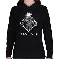 printfashion Apollo 11 - Női kapucnis pulóver - Fekete