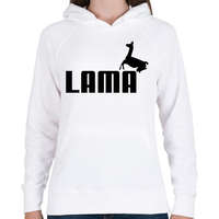 printfashion Lama Puma paródia - Női kapucnis pulóver - Fehér