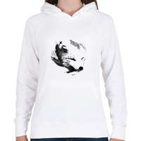 printfashion White fox - Női kapucnis pulóver - Fehér
