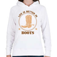 printfashion In boots - Női kapucnis pulóver - Fehér