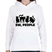 printfashion Macskák ehh people - Női kapucnis pulóver - Fehér