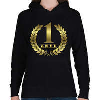 printfashion #1 Anya - Arany - Női kapucnis pulóver - Fekete