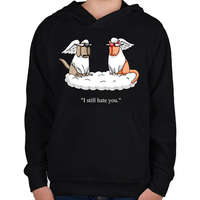 printfashion Pets heaven - Gyerek kapucnis pulóver - Fekete