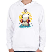 printfashion Gördeszka - Gyerek kapucnis pulóver - Fehér