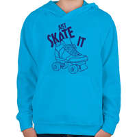 printfashion Just skate it - Gyerek kapucnis pulóver - Azúrkék