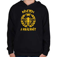 printfashion A királynő - Férfi - Gyerek kapucnis pulóver - Fekete