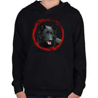 printfashion mudi kutyus - férfi - Gyerek kapucnis pulóver - Fekete