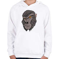 printfashion Bruti a gorilla - Gyerek kapucnis pulóver - Fehér
