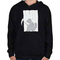 printfashion Kaszás a wc-n - Gyerek kapucnis pulóver - Fekete