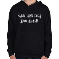 printfashion Make America Emo Again - Gyerek kapucnis pulóver - Fekete