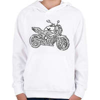 printfashion Yamaha XJ6 - Gyerek kapucnis pulóver - Fehér