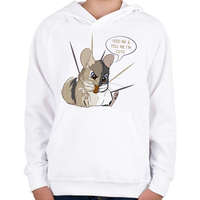 printfashion Feed me - Chinchilla - Gyerek kapucnis pulóver - Fehér