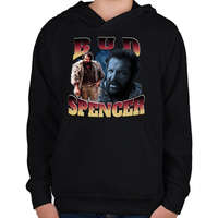 printfashion Bud Spencer - Gyerek kapucnis pulóver - Fekete