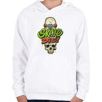 printfashion Gördeszka - skate or die - Gyerek kapucnis pulóver - Fehér